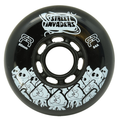 FR Inline Skate Wheel Street Invaders Black 72mm