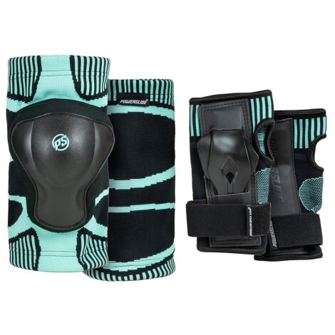 Powerslide Inlineskate Schützerset Onesie Dual Pack schwarz/türkis