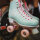 Rio Roller Roller Skates Script teal/coral