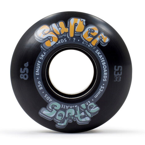 Enuff Skateboardwheels Super Softie Wheels Black 53mm (4er-Pack)