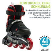Rollerblade Youth Skates Microblade Free (Black/Red)