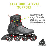 Rollerblade Inlineskates Macroblade 84 (Dunkelgrau/Rot)