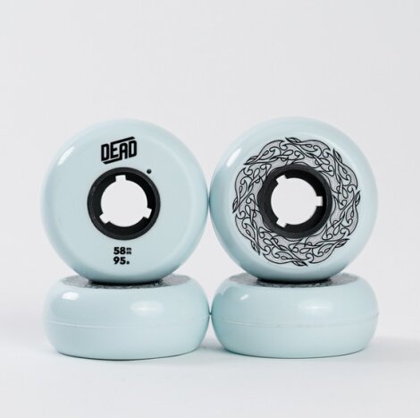 Dead Wheels Limited Edition 58mm 95a Powder Blue White - Aggressiv Skating Rollen (4er-Pack)